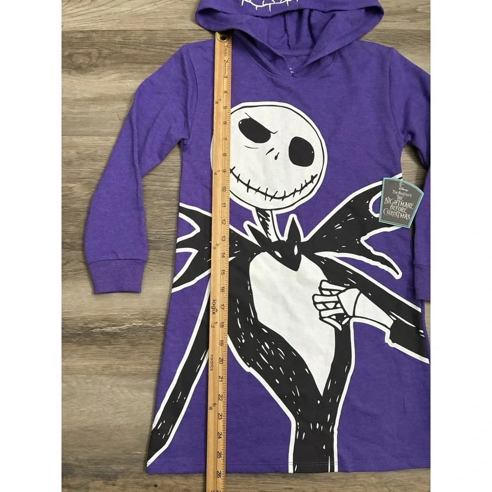 NWT Girls Hooded Nightmare Before Christmas Dress Sz S (6-6X) Long Sleeve Disney